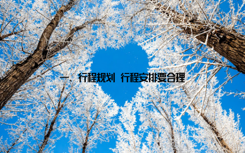 一、行程规划 行程安排要合理